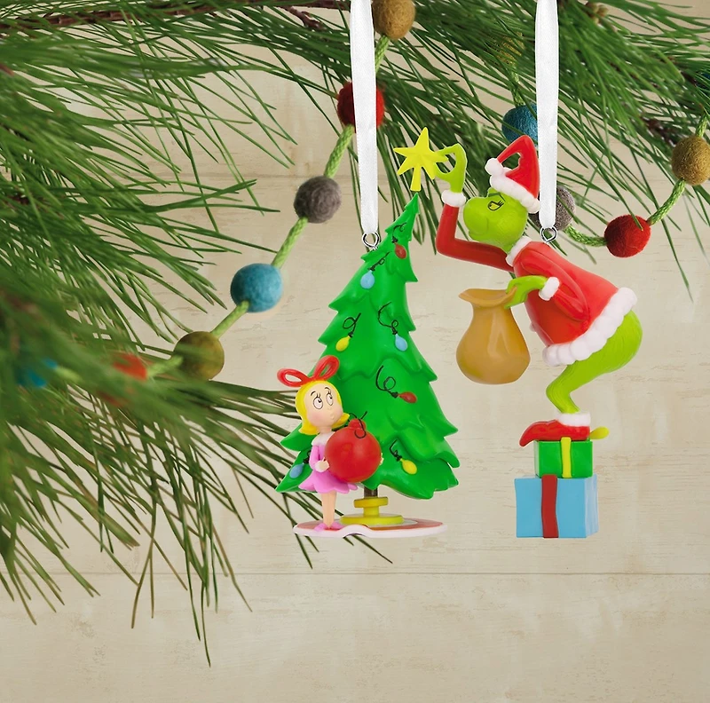 Dr. Seuss's How the Grinch Stole Christmas!™ Grinch and Cindy-Lou Who Hallmark Ornaments, Set of 2 