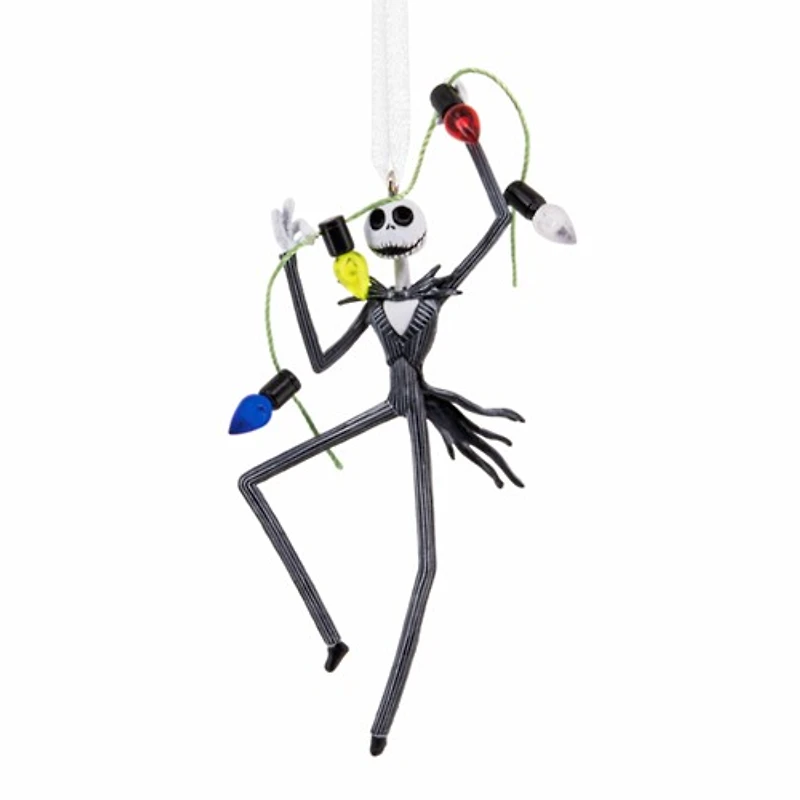 Disney Tim Burton's The Nightmare Before Christmas Jack Skellington With Lights Hallmark Ornament 