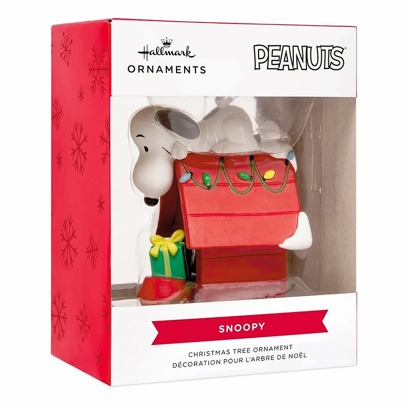 Peanuts Snoopy on Holiday Doghouse Hallmark Ornament 