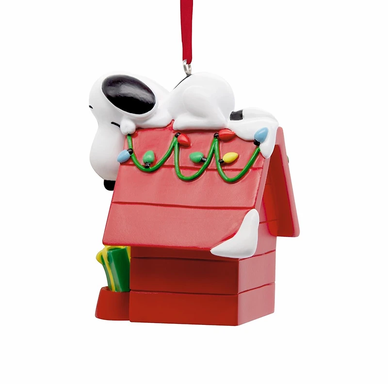 Peanuts Snoopy on Holiday Doghouse Hallmark Ornament 