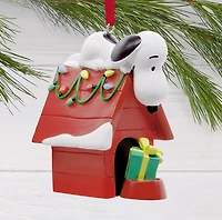 Peanuts Snoopy on Holiday Doghouse Hallmark Ornament 