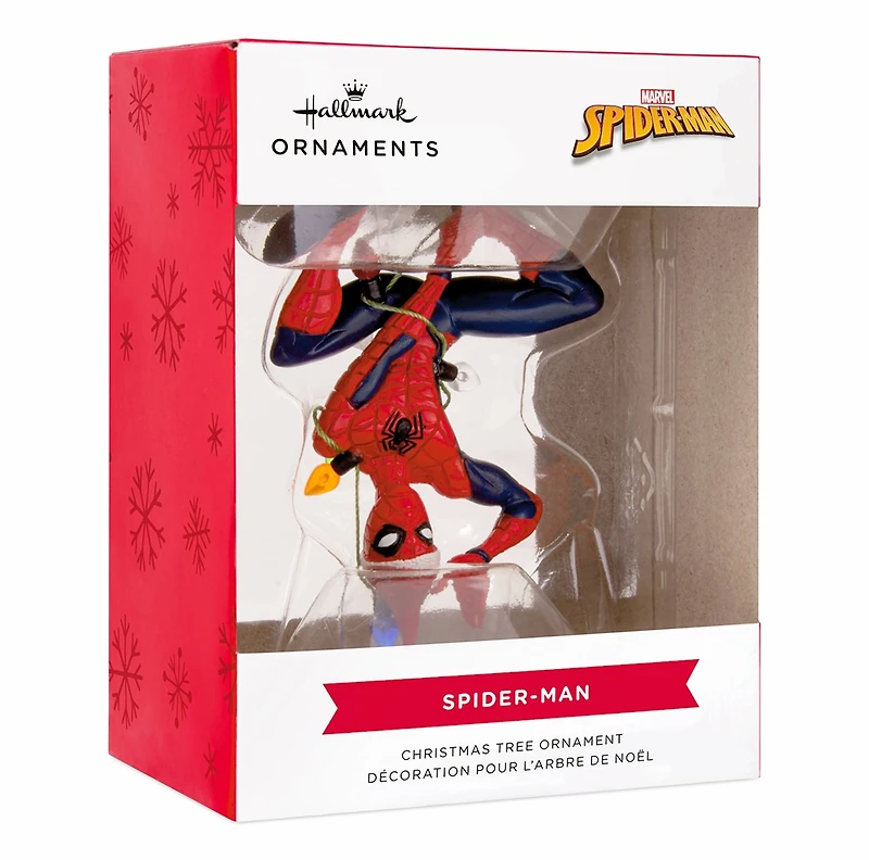 Marvel Spider-Man Hanging From Lights Hallmark Ornament 