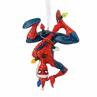 Marvel Spider-Man Hanging From Lights Hallmark Ornament 