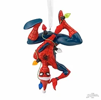 Marvel Spider-Man Hanging From Lights Hallmark Ornament 