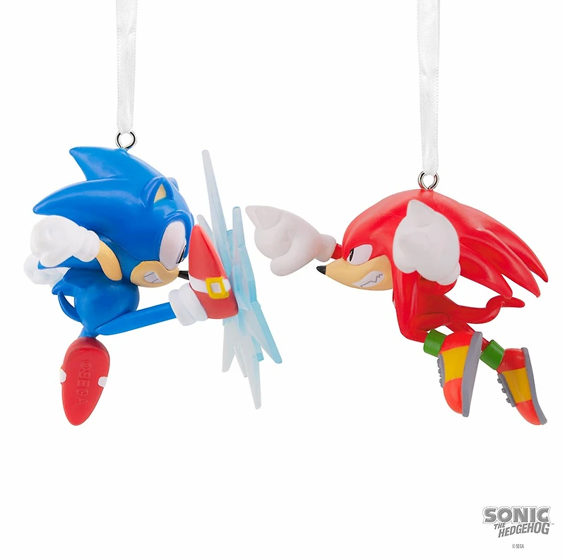 Sonic the Hedgehog Sonic vs Knuckles 2pc Hallmark Ornament 