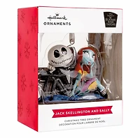 Disney Tim Burton's The Nightmare Before Christmas Jack and Sally With Tombstones Hallmark Ornament 
