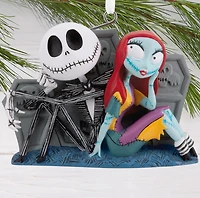 Disney Tim Burton's The Nightmare Before Christmas Jack and Sally With Tombstones Hallmark Ornament 