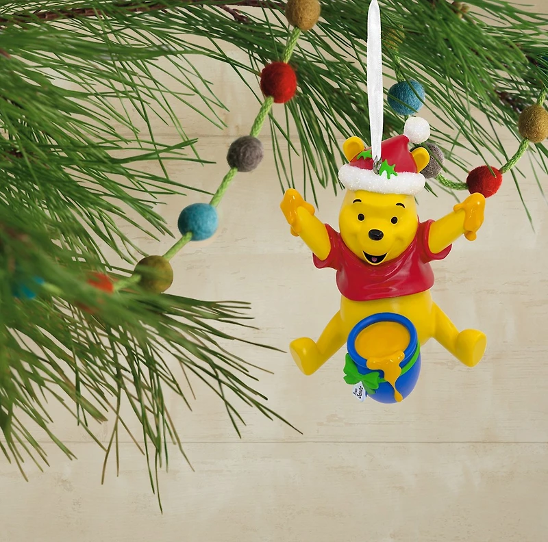 Hallmark Christmas Ornament (Disney Santa Winnie the Pooh With Honey Pot) 