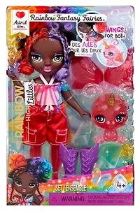 Rainbow High Littles Rainbow Fantasy Fairies + Pet – Amethyst, Purple 5.5" Small Doll & Unicorn – One Variation Chosen at Random
