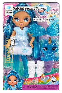 Rainbow High Littles Rainbow Fantasy Fairies + Pet – Amethyst, Purple 5.5" Small Doll & Unicorn – One Variation Chosen at Random