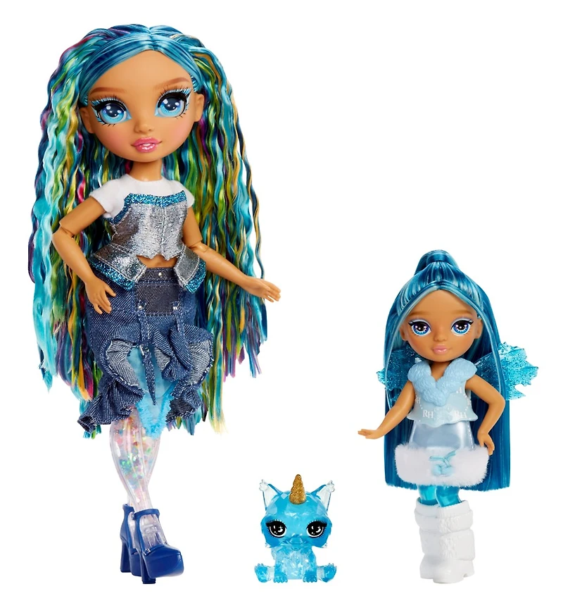 Rainbow High Littles Rainbow Fantasy Fairies + Pet – Amethyst, Purple 5.5" Small Doll & Unicorn – One Variation Chosen at Random