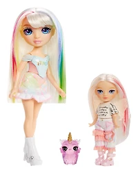 Rainbow High Littles Rainbow Fantasy Fairies + Pet – Amethyst, Purple 5.5" Small Doll & Unicorn – One Variation Chosen at Random