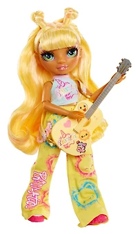 Rainbow High Jr High Rock Band - Bella, Pink 9” Fashion Doll with Guitar