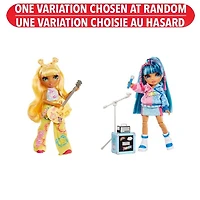Rainbow High Jr High Rock Band - Bella, Pink 9” Fashion Doll with Guitar