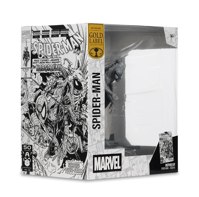 Marvel Spider-Man (Line Art) 1:10th Scale Collectible with Scene (Spider-Man #6) Gold Label 