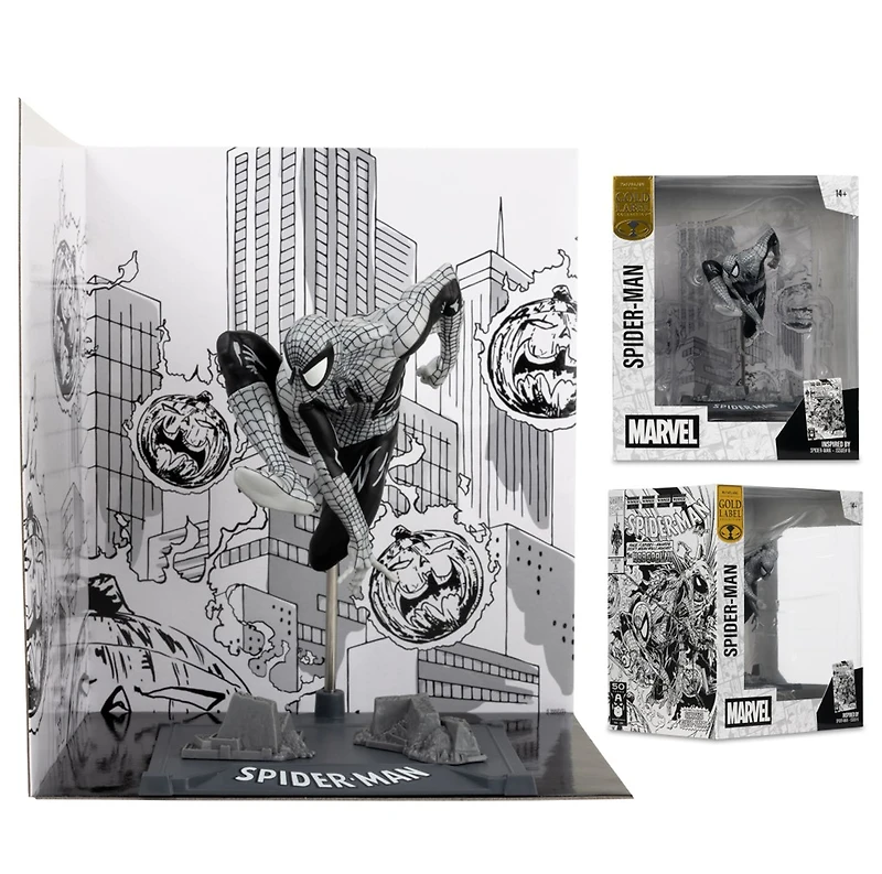 Marvel Spider-Man (Line Art) 1:10th Scale Collectible with Scene (Spider-Man #6) Gold Label 