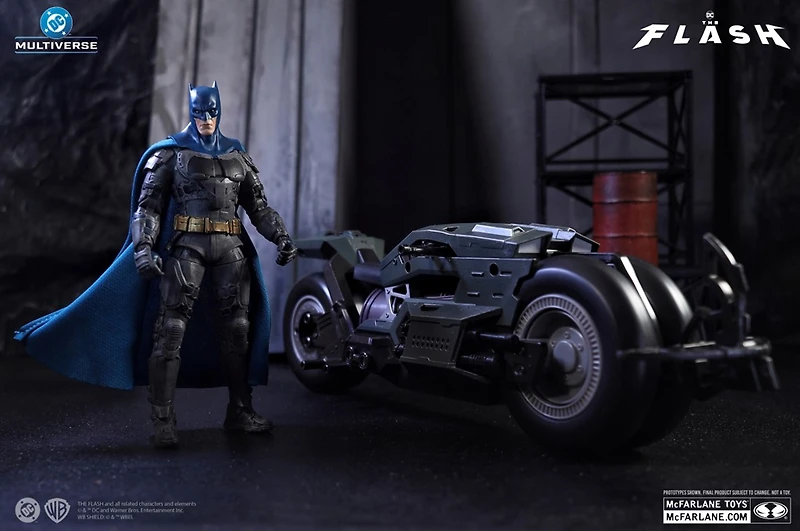 DC Multiverse Batman & Batcycle (The Flash) 7-Inch Action Figure and Vehicle 2 Pack 