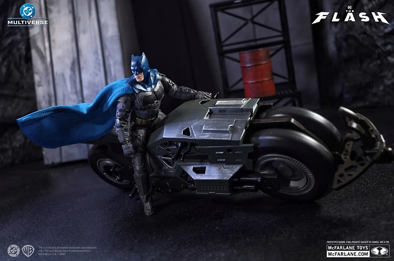 DC Multiverse Batman & Batcycle (The Flash) 7-Inch Action Figure and Vehicle 2 Pack 