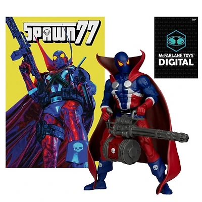 Spawn 77 7-Inch Action Figure with Comic and McFarlane Toys Digital Collectible   [Red Platinum Edition]