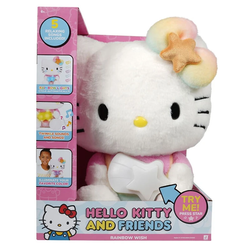 Hello Kitty and Friends Feature 10” Plush – Rainbow Wish Hello Kitty 