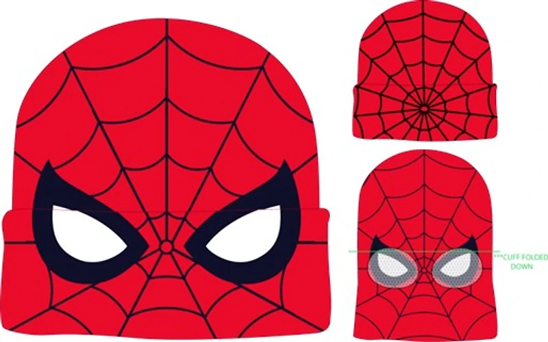 Marvel Spiderman Mask Red and Black Beanie - One Size 
