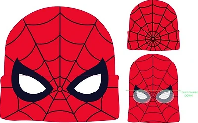 Marvel Spiderman Mask Red and Black Beanie - One Size