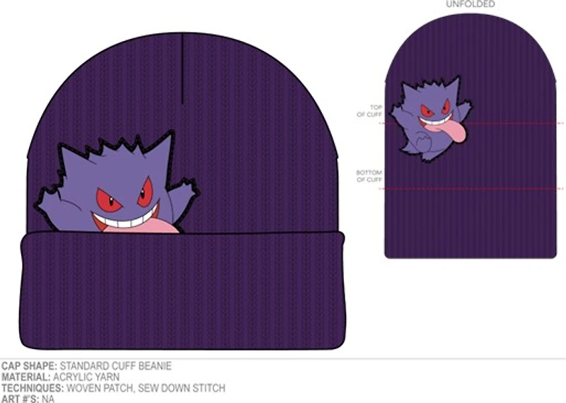 Pokemon Purple Gengar Beanie