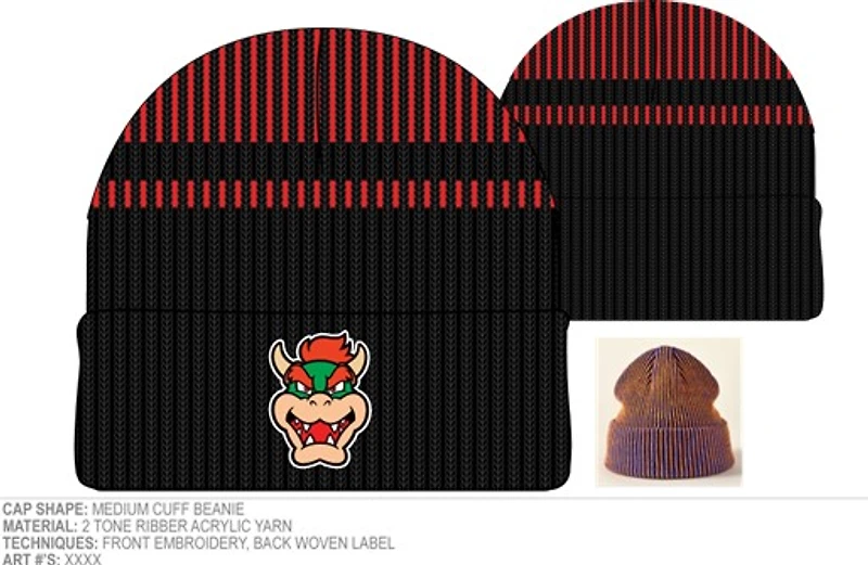 Super Mario Bros Bowser Embroidered Beanie 