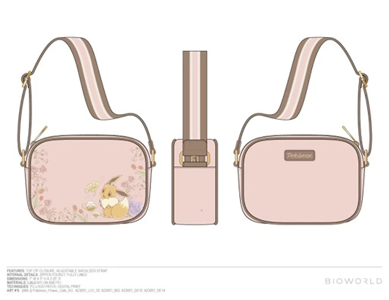 Pokemon: Eevee Floral Crossbody Bag 