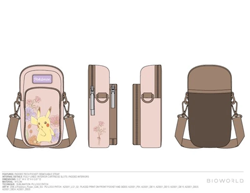 Pokemon Pikachu Floral Crossbody Bag 