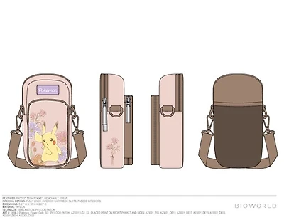 Pokemon Pikachu Floral Crossbody Bag 