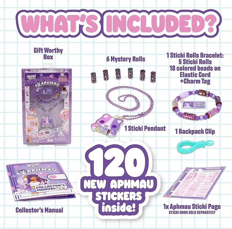 Sticki Rolls x Aphmau Pendant & Bracelet Set Limited Edition 