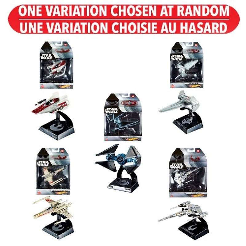 Hot Wheels - Star Wars Starships Select Collection - Assorted – One Variation Chosen at Random