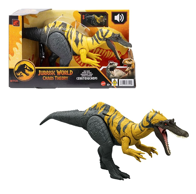 Jurassic World Chaos Theory Wild Roar Dinosaur Action Figure Toys, Strike Attack & Sound Assorted – One Variation Chosen at Random