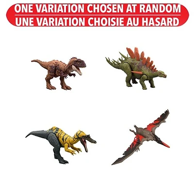Jurassic World Chaos Theory Wild Roar Dinosaur Action Figure Toys, Strike Attack & Sound Assorted – One Variation Chosen at Random