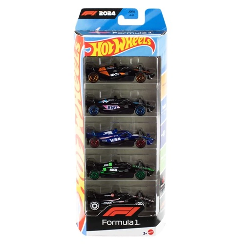 Hot Wheels 5-Pack Race Team, Set Of 5 Formula 1-Themed 1:64 Scale Die-Cast Toy Cars 