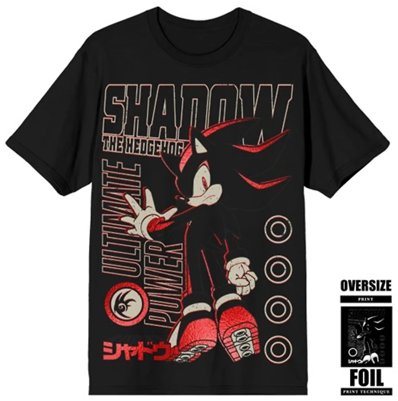 T-shirt noir Sonic Shadow
