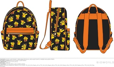 Pokemon Pikachu Mini Black Backpack 