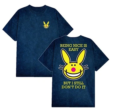 Happy Bunny 2-Sided Navy Tee