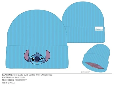 Lilo and Stitch Embriodered Blue Beanie