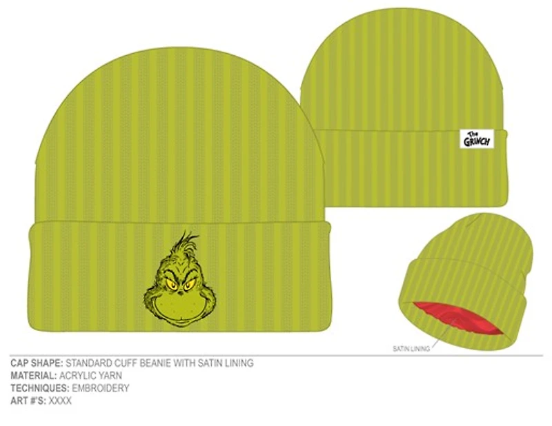 How the Grinch Stole Christmas Embroidered Beanie 