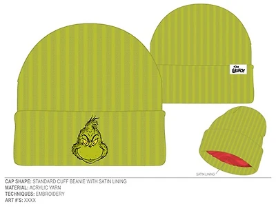 How the Grinch Stole Christmas Embroidered Beanie 