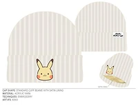 Pokemon Pikachu Embroidered Beanie - White 