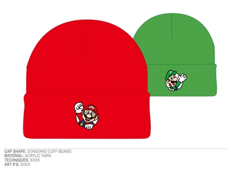 Super Mario Bros 2-Pack Beanies