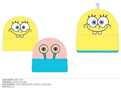 Spongebob Squarepants: Spongebob and Gary Face Beanies 2-Pack 