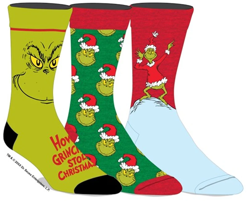 Grinch Christmas Socks 3-Pack 