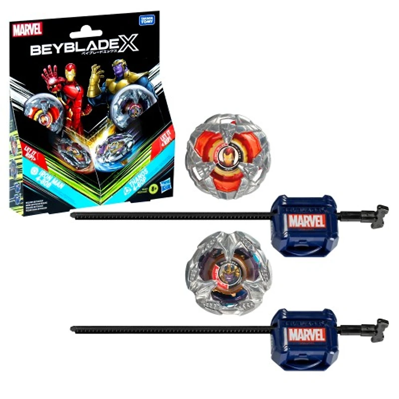 Beyblade X Marvel Iron Man 4-80B vs Thanos 4-60P Dual Pack Set 