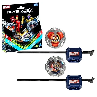 Beyblade X Marvel Iron Man 4-80B vs Thanos 4-60P Dual Pack Set 