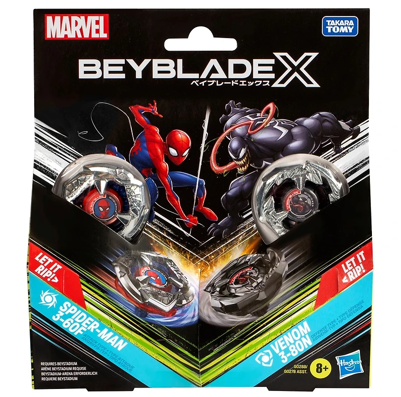 Beyblade X Marvel Spider-Man 3-60F vs Venom 3-80N Dual Pack Set 