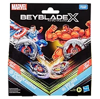 Beyblade X and Marvel Collab Captain America 4-70GB vs. Red Hulk 1-80R 